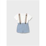 Completo pantaloncino bretelle e camicia neonato - Mayoral - Stili di Vita Baby Concept Store