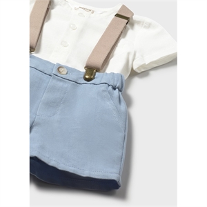 Completo pantaloncino bretelle e camicia neonato - Mayoral - Stili di Vita Baby Concept Store