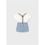 Completo pantaloncino bretelle e camicia neonato - Mayoral - Stili di Vita Baby Concept Store