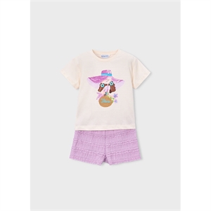 Completo shorts volant e t-shirt bambina - Mayoral - Stili di Vita Baby Concept Store