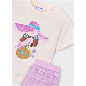 Completo shorts volant e t-shirt bambina - Mayoral - Stili di Vita Baby Concept Store