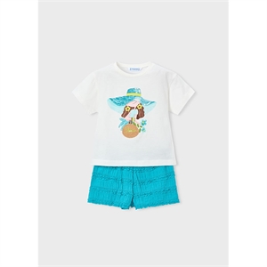 Completo shorts volant e t-shirt bambina - Mayoral - Stili di Vita Baby Concept Store
