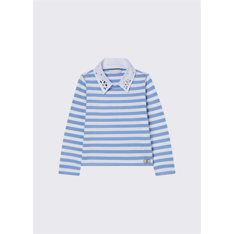 Maglia a righe con colletto gioiello bambina - Liu Jo - Stili di Vita Baby Concept Store Maglia a righe con colletto gioiello bambina - Liu Jo - Stili di Vita Baby Concept Store